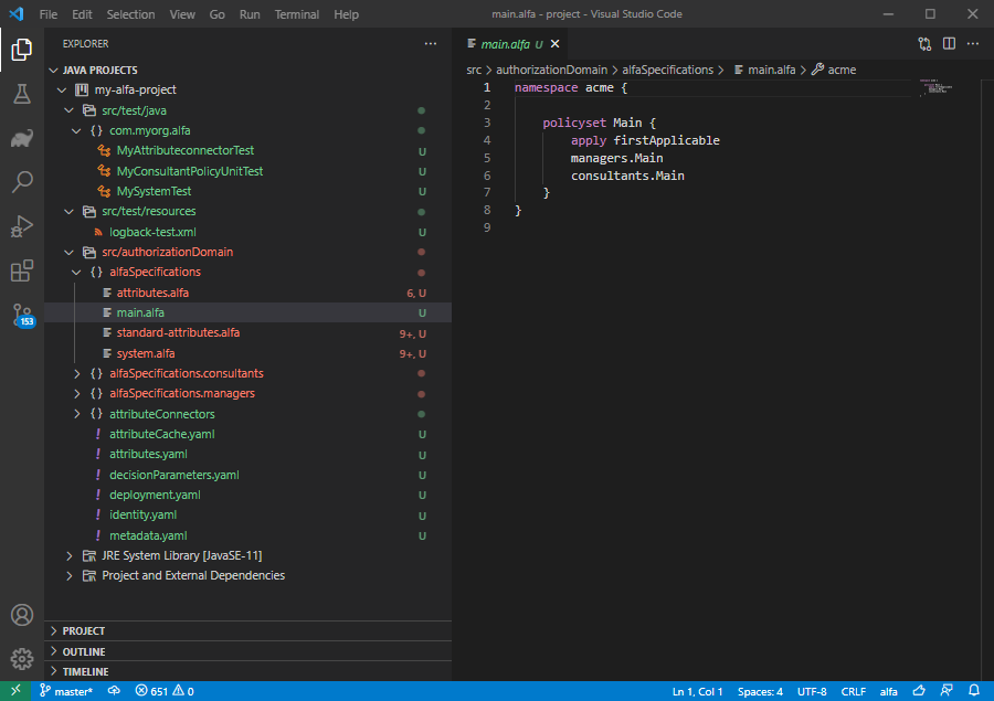 ALFA Project in Visual Studio Code